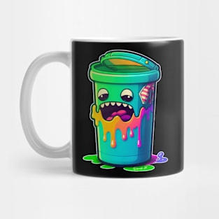 Colorful Slime Trash Can Sticker #4 Mug